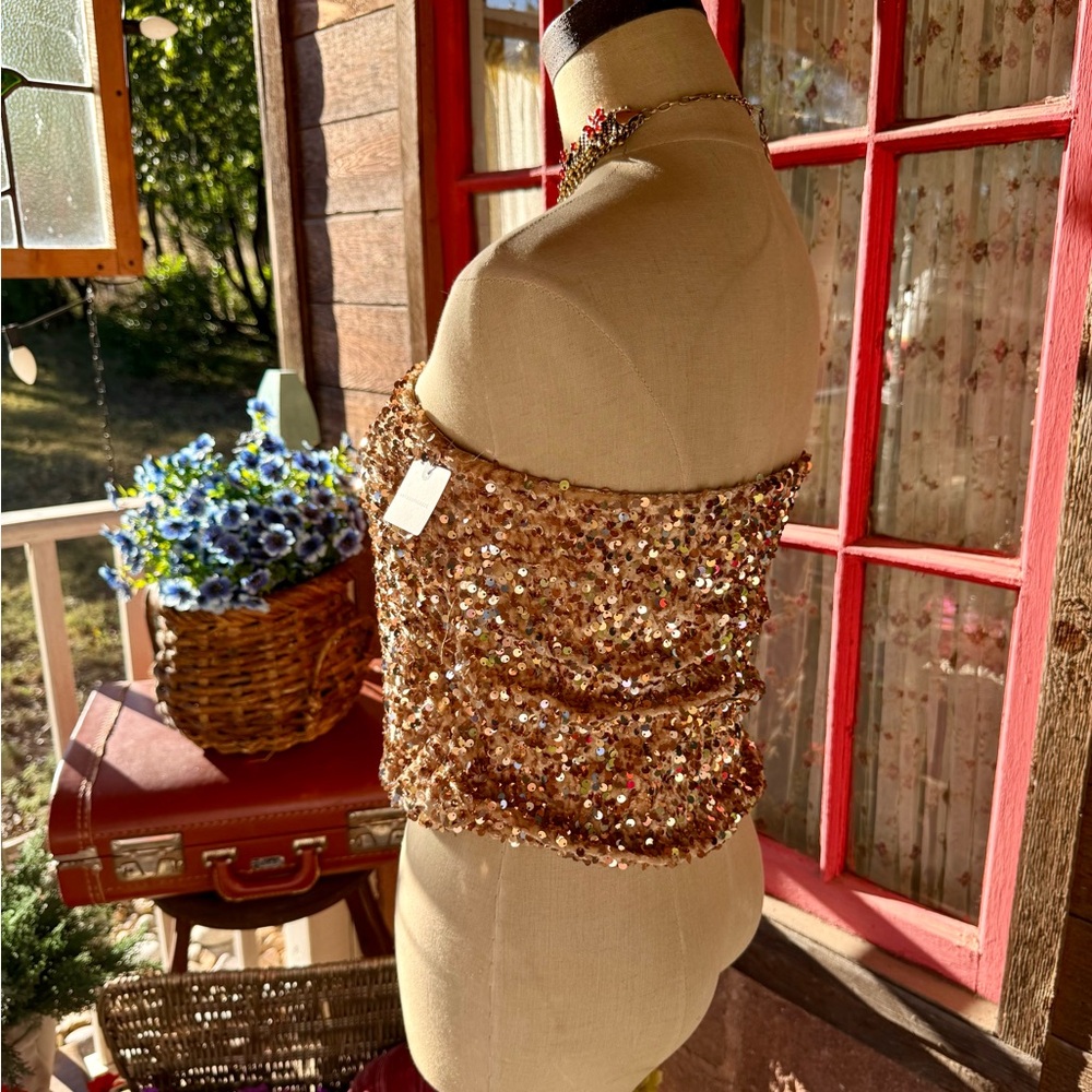 Anthropologie Sequin Tube Top - Picture 6 of 13